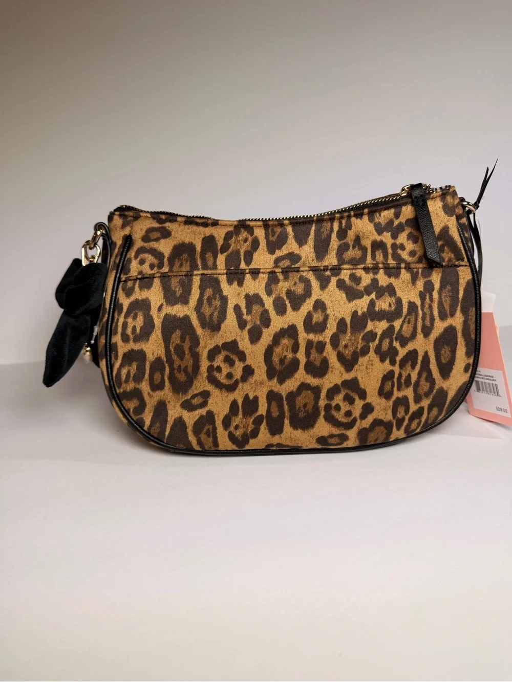Juicy Couture Leopard-Print Shoulder Bag with Black Bow